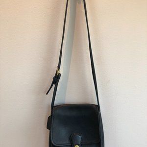 Vintage Coach 'Shelburne Flap' Navy Blue Crossbody